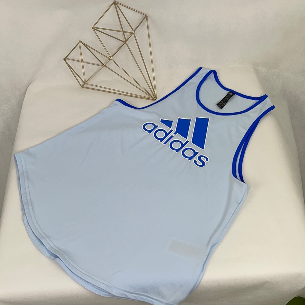 adidas Three Stripe Blue Tank Top